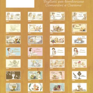 BIGLIETTI PER I CONFETTI COMUNIONE E CRESIME